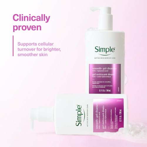Simple Smoothing Gel Cleanser - Hydrating Facial Cleanser for All Skin Types - 8.11 oz