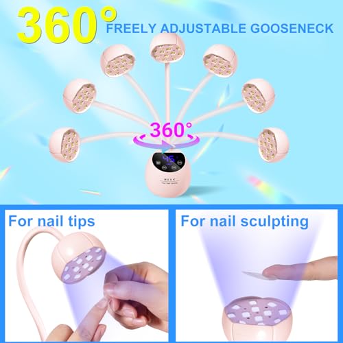 MEKK 36W Gooseneck UV Nail Lamp - Cordless, Auto Sensor, Portable