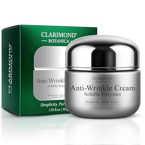 Clarimond Anti-Wrinkle Face Cream w/Soluble Enzymes, Pro-Xylane¢â & Peptides ? Hydrating, Brightening, Firming Wrinkle Reduction, Skin Tightening, Plumping & Radiance Moisturizer Collagen Skincare 50g