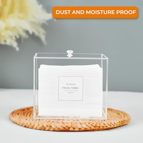 Acrylic Face Towel Holder Dispenser Box with Lid