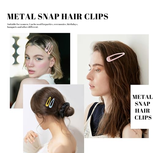 20 Pack No-Slip Hair Barrettes for Women - Multi-Colored Metal Clips