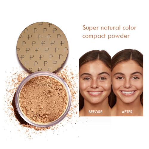 MAEPEOR Matte Setting Loose Powder 8 Colors Smooth and Lightweight Face Powder for Brightening and Setting Makeup with Face Puff (07 Flesh)