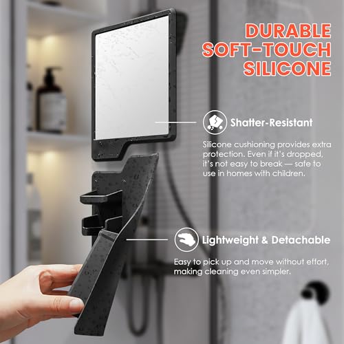 Kottova Shower Mirror & Organizer Set - Shatterproof Acrylic