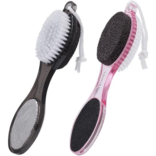 4-in-1 Foot Scrubber and Callus Remover – Pumice Stone, Brush & Rasp