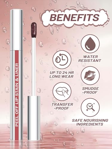 Peel Off Lip Stain & Liner - 24HR Waterproof Matte Tint
