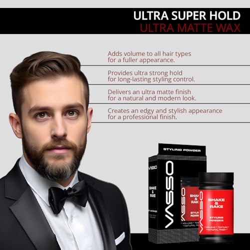 Vasso Shake & Rake Styling Powder for Men - Matte Finish