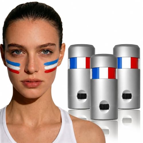 3 Pack Face Paint Stick - Blue, White & Red Sports Makeup