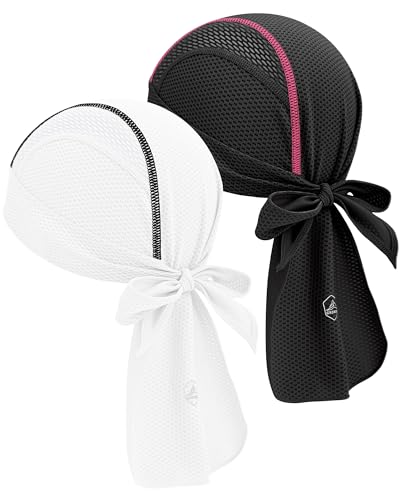 GXCROR Cooling Skull Cap Durag Bandana - Sweat-Wicking Head Wrap for Cycling & Running
