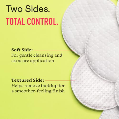 Swisspers Premium Exfoliating Cotton Rounds, Dual-Sided, White 80 Count