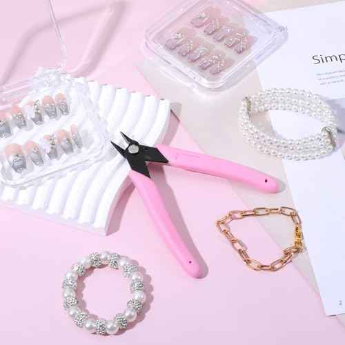Rhinestone Remover, Pink 5" Rhinestone Remover Nipper, Metal Nail Art Scissors, Nail Art Decorations Removers DIY Tool Accessory