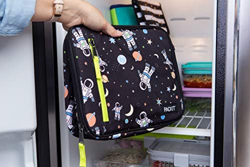 PackIt Freezable Classic Lunch Box, Spaceman, Built with EcoFreeze Technology, Collapsible, Reusable, Zip Closure With Zip Front Pocket and Buckle Handle, Perfect for School Lunches