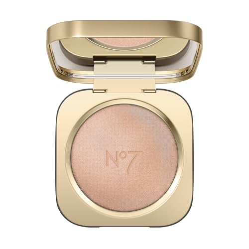 No7 Radiant Glow Powder Highlighter Makeup - Lightweight, Buildable Highlighting Powder for a Dewy, Natural-Looking Shine - Silky Illuminator in 3 Glowing Shades - Pink Silk (5g)