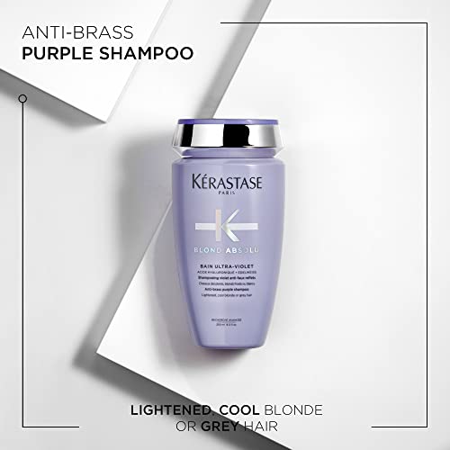 KERASTASE Blond Absolu Bain Ultra-Violet Shampoo - Neutralizes Brassy Undertones, With Blue and Violet Pigments, Restores Shine and Softness
