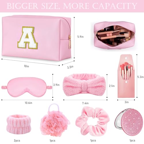 Elegant Spa Set for Women? All-in-One Kit with Makeup Brushes, Hair Scrunchies, Sleep Mask, Bath Bombs ? Ideal Gift for Teens, Bridesmaids & More-E