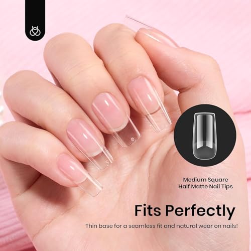 Beetles Square Medium Gel Nail Tips 288Pcs Pre-Etched & No Shaping Needed - A- Square M