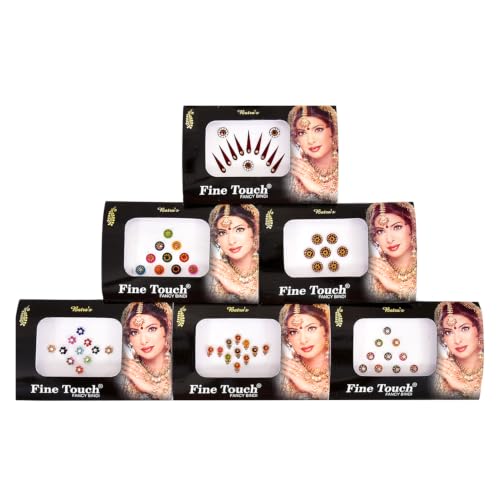 Self-Adhesive Bindis 6 Packs - 42 Pieces Multicolor