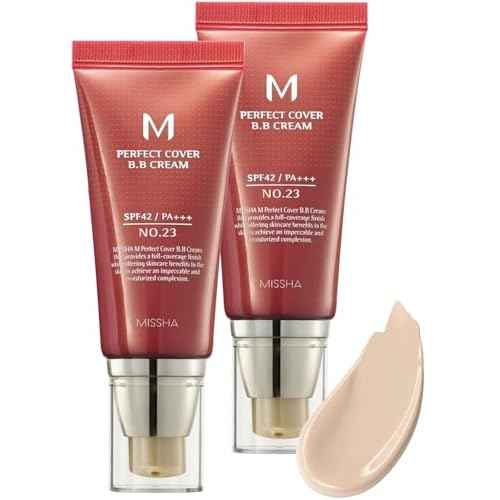 MISSHA M Perfect Cover BB Cream Dual Pack No.23 Natural Beige -Light/Medium with Cool/Neutral Undertone SPF 42 PA +++ 1.69 Fl Oz - Tinted Moisturizer for face with SPF