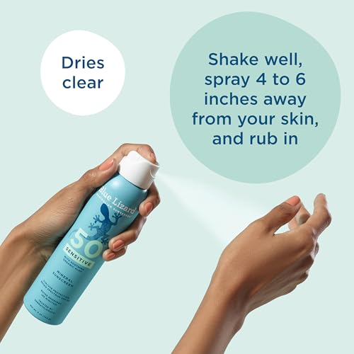 Blue Lizard Mineral Sunscreen Spray, SPF 50+ | Zinc Oxide Formula | Water-Resistant | Dermatologist-Recommended | 5 fl oz Pack of 2