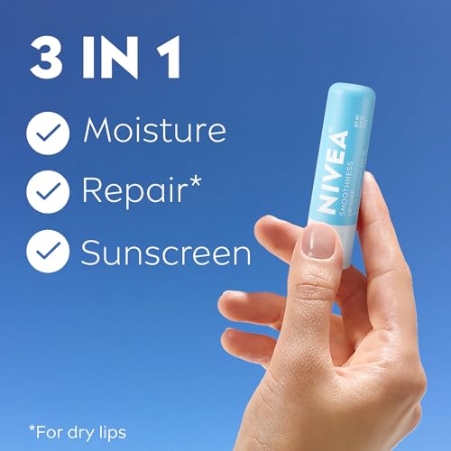 NIVEA Smoothness Lip Balm SPF 15 Sunscreen, Pack of 4