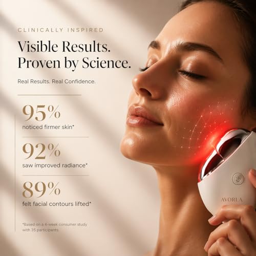 AVORLA LED Gua Sha Facial Toning Device with Heat & Microcurrent for Anti-Aging & Skin Firming