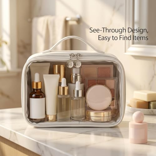Travel Toiletry Bag with Clear Front & Handle - Waterproof