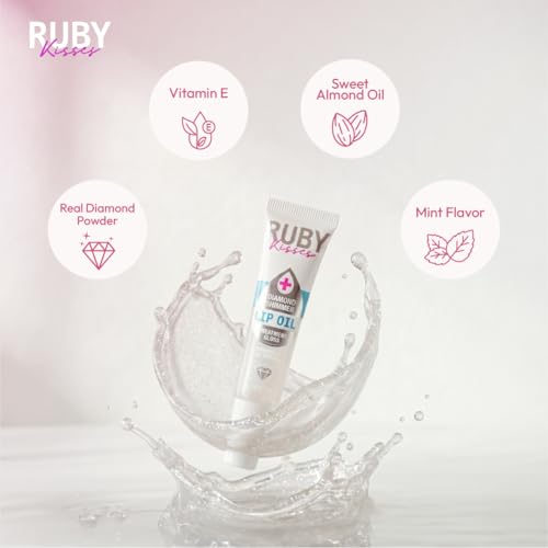 Ruby Kisses Hydrating Lip Oil Gloss with Diamond Shimmer 3 Pack
