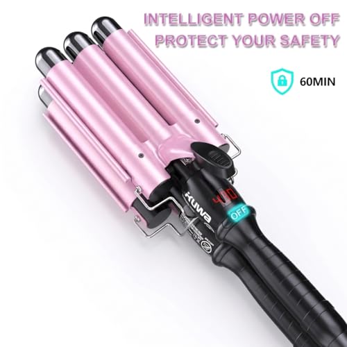kuwa 15 Heat Setting 3 Barrel Curling Iron - 1 Inch Wave Crimper