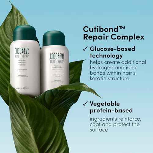 Coco & Eve Bond Therapy Pro Bond Shampoo & Conditioner Set. Strengthening Bond-Building with Cutibond¢â Repair Complex. Nourishes & Reduces Breakage for Chemically Treated, Damaged Hair (18.94 fl oz)