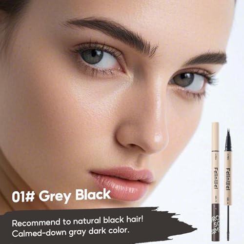 Waterproof Dual-Ended Brow Pen & Mascara - Grey Black
