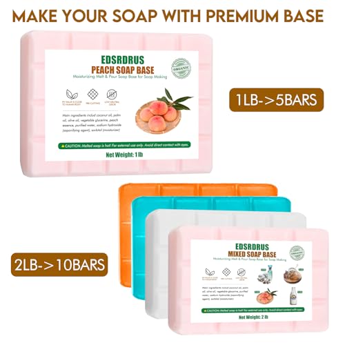 EDSRDRUS 8lb Scent Soap Base DIY Handmade with Shea Butter & Coconut Oil, Moisturizing Melt and Pour Soap Base