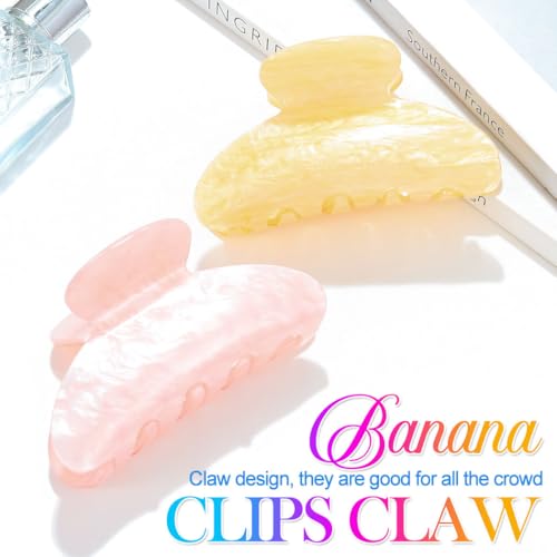 Acrylic Claw Hair Clips Medium Pink - Pack of 2