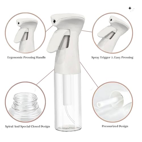 FZE 300ml Continuous Spray Bottle - Ultra Fine Mist for Hair & Plants