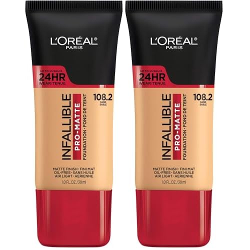 L'Oreal Paris Cosmetics Makeup Infallible Pro-Matte Liquid Longwear Foundation, Sand, 1 fl oz (Pack of 2)