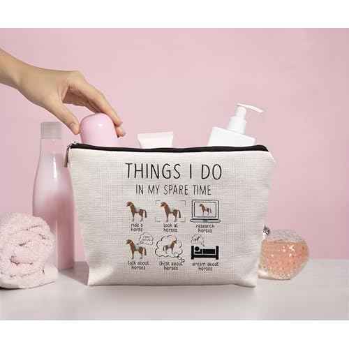 Horse Makeup Bag,Horse Stuff,Horse Gifts For Women,Cowgirl Gifts,Gifts For Horse Lovers,Animal Lovers Gifts For Women,Things I Do In My Spare Time Makeup Bag
