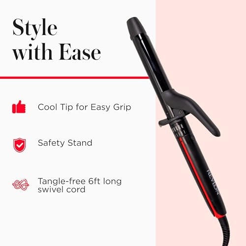 Revlon Curling Iron 1-inch Ceramic Barrel Infused with Coconut Oil for Shine