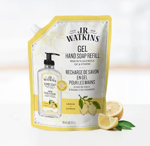 J.R. Watkins Moisturizing Gel Hand Soap Refill Lemon 2 Pack, 34 fl oz