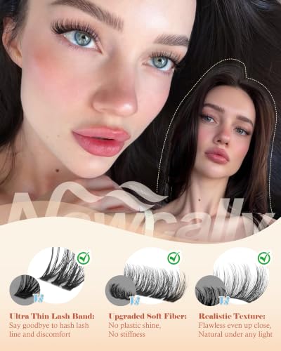 Wispy Lash Clusters D Curl Natural Look 10-18mm