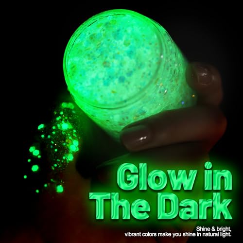 Teenitor 80g Glow in The Dark Body Glitter Gel - Iridescent White