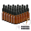 48 Pack 10ml Amber Glass Dropper Bottles with Black Droppers