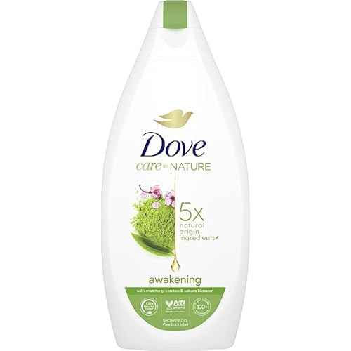 Unilever Dove Care By Nature Awakening Shower Gel, Body wash with Green Tea and Flowers Extract, Natural Origin Ingredients, Clean, Soften, Hydrate Skin, Plant-Based Moisturizers 400ml (13.5 fl oz)