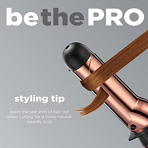 INFINITIPRO BY CONAIR Rose Gold Titanium 1 1/2-Inch Curling Iron, 1 ¨ö inch barrel produces soft waves ? for use on medium and long hair