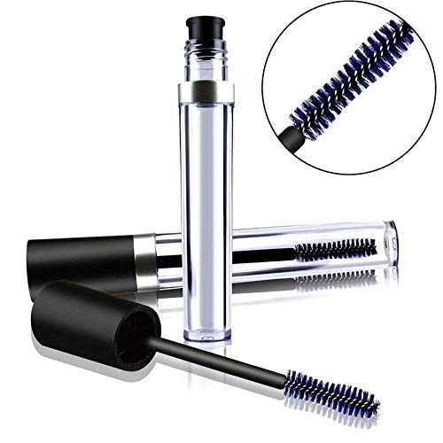 Tvoip 3Pcs 10ml Empty Mascara Tubes With Eyelash Wand, Rubber Inserts and Funnels for Castor Oil, Ideal Kit for DIY Cosmetics, Includes 3 tubes, 3 rubber inserts and 3 funnels