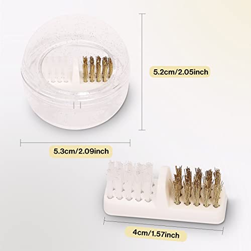Nail Drill Bits Cleaner Brush with Clear Cover - White
