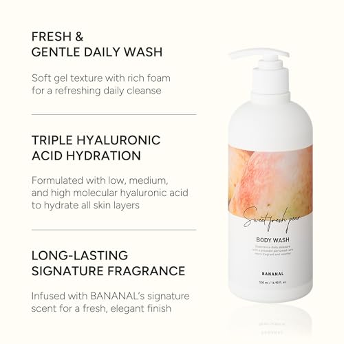 Korean Body Wash with Hyaluronic Acid & Aloe ? Hydrating Moisturizing Cleanser for All Skin ? Infused with Natural Extracts ? Paraben & Silicone-Free ? Sweet Fresh Pear, 500ml / 16.9 fl oz
