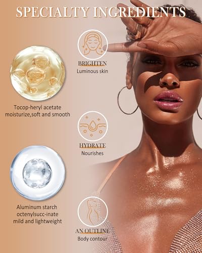 Body Shimmer Glow Oil - Waterproof Luminizer Highlighter