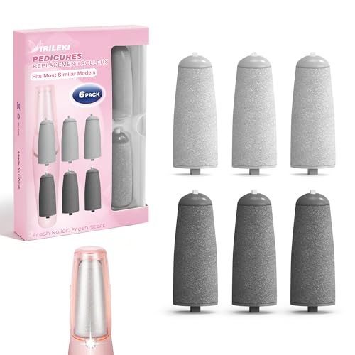 IRILEKI Pedicure Replacement Roller Heads – 6 Pcs for Electric Foot File & Callus Removers