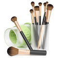 Li&Zhao Makeup Brush Holder with Lid - Makeup Brush Organizer Plastic Makeup Brush Holder for Vanity Expandable Makeup Brush Cup Pencil Holder for Desk Pen Holders for Desktop Countertop Bathroom