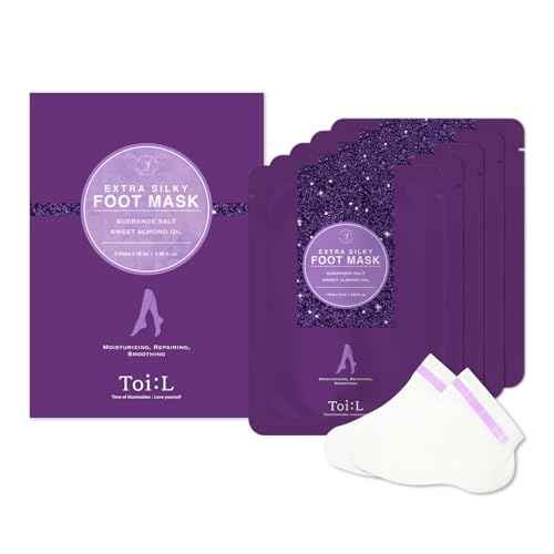 TOI:L Extra Silky Moisturizing Foot Mask Socks for Dry Feet (5 Pairs)