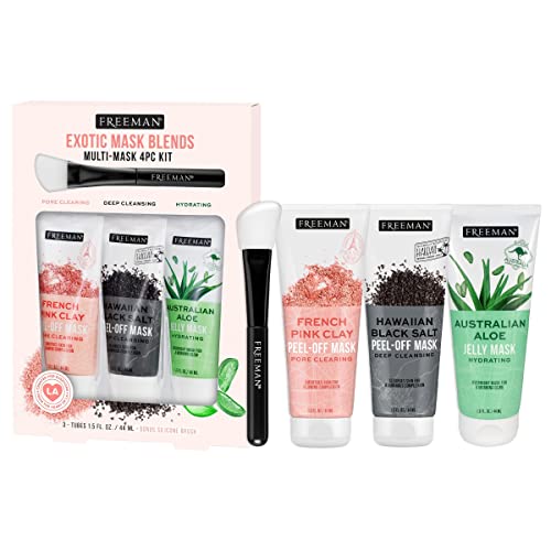 Freeman Limited Edition Destination Hydration Kit, Mini Travel Sized Face Masks, Moisturizing Masking Set, Skincare Variety Pack, Pore Clearing & Cleansing, Cruelty-Free, 7 Piece Gift Set