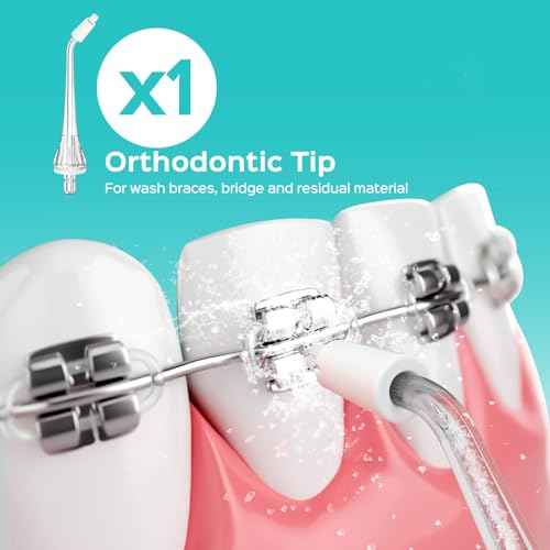 COSLUS Original Water Flosser Replacement Tips: Replacement Heads Compatible with COSLUS, Aquasonic, Nicwell, Oralfree, WELLFINE, Hangsun, Tovendor Water Dental Pick, Flosser Accessory, 5 Mix Jet Tips